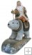 Hand Carved Santa and Polar Bear 9"