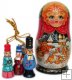 Babushka Doll "Winter Troika" for Christmas Tree Decoration