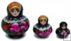 Black with flowers 3 pc babushka dolls Black with flowers 3 pc babushka dolls