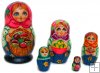 Busket full mushrooms 5 pc babushka dolls